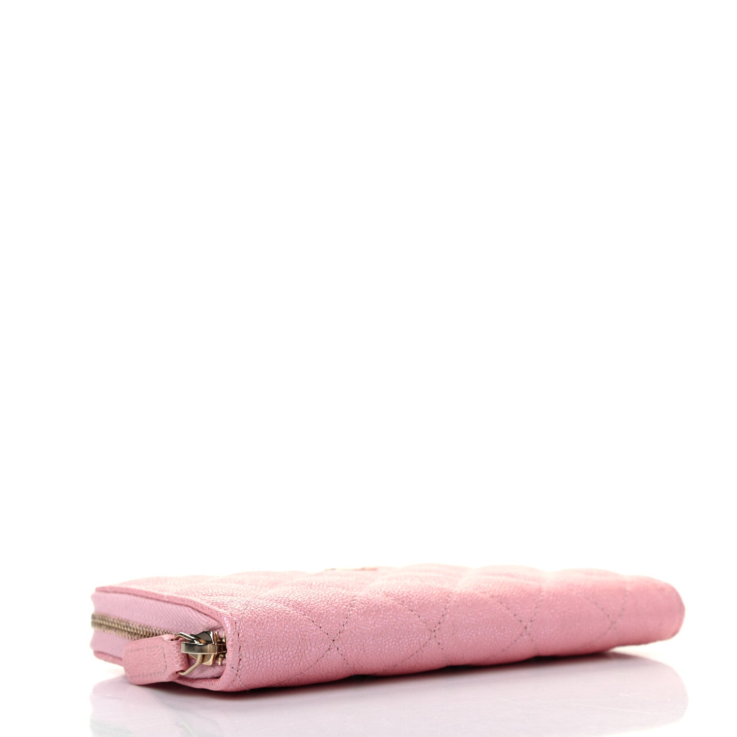 Chanel Iridescent Caviar Quilted Medium Zip Around Wallet Pink 3 of 6