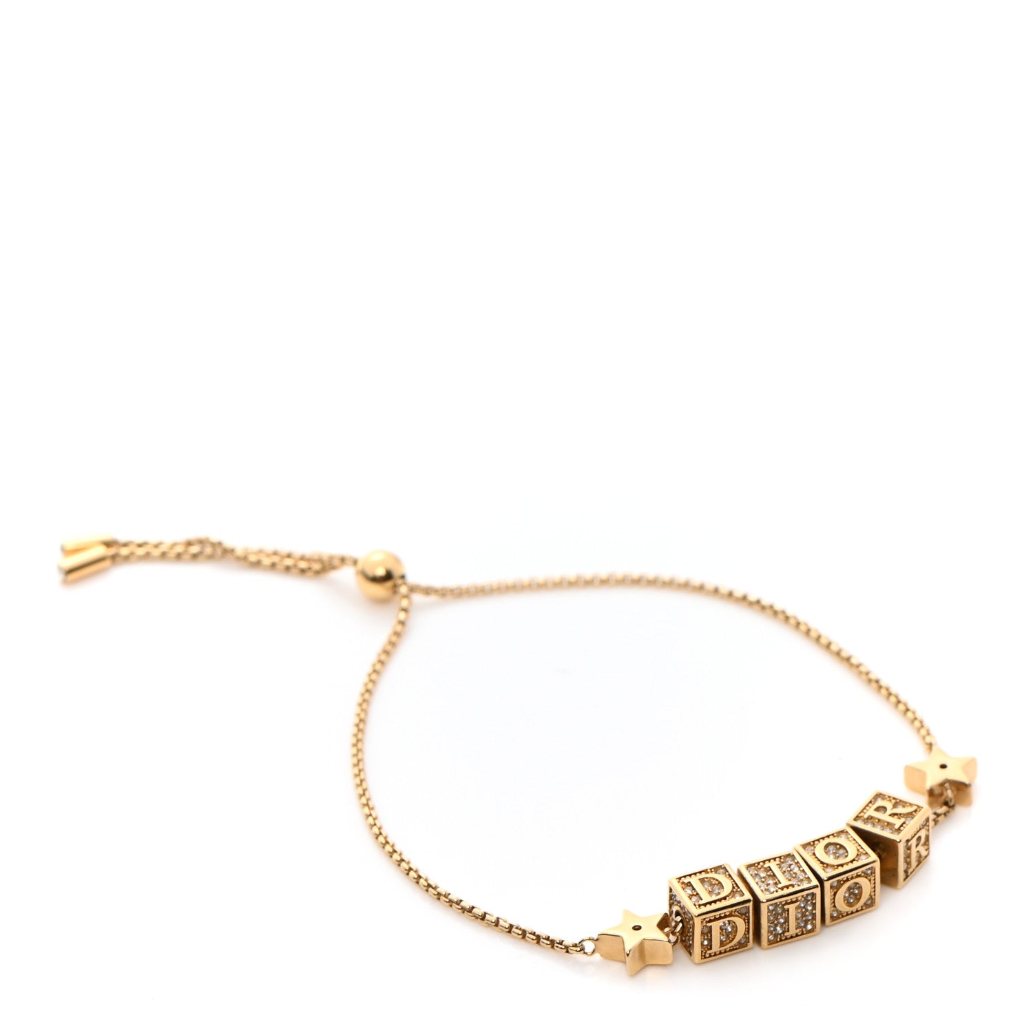 Christian Dior Crystal Star Dice Bracelet Gold 1 of 4