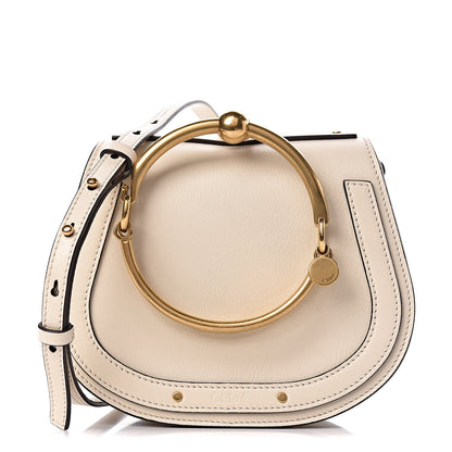 Chloe Calfskin Suede Small Nile Bracelet Bag Off White 1 of 9