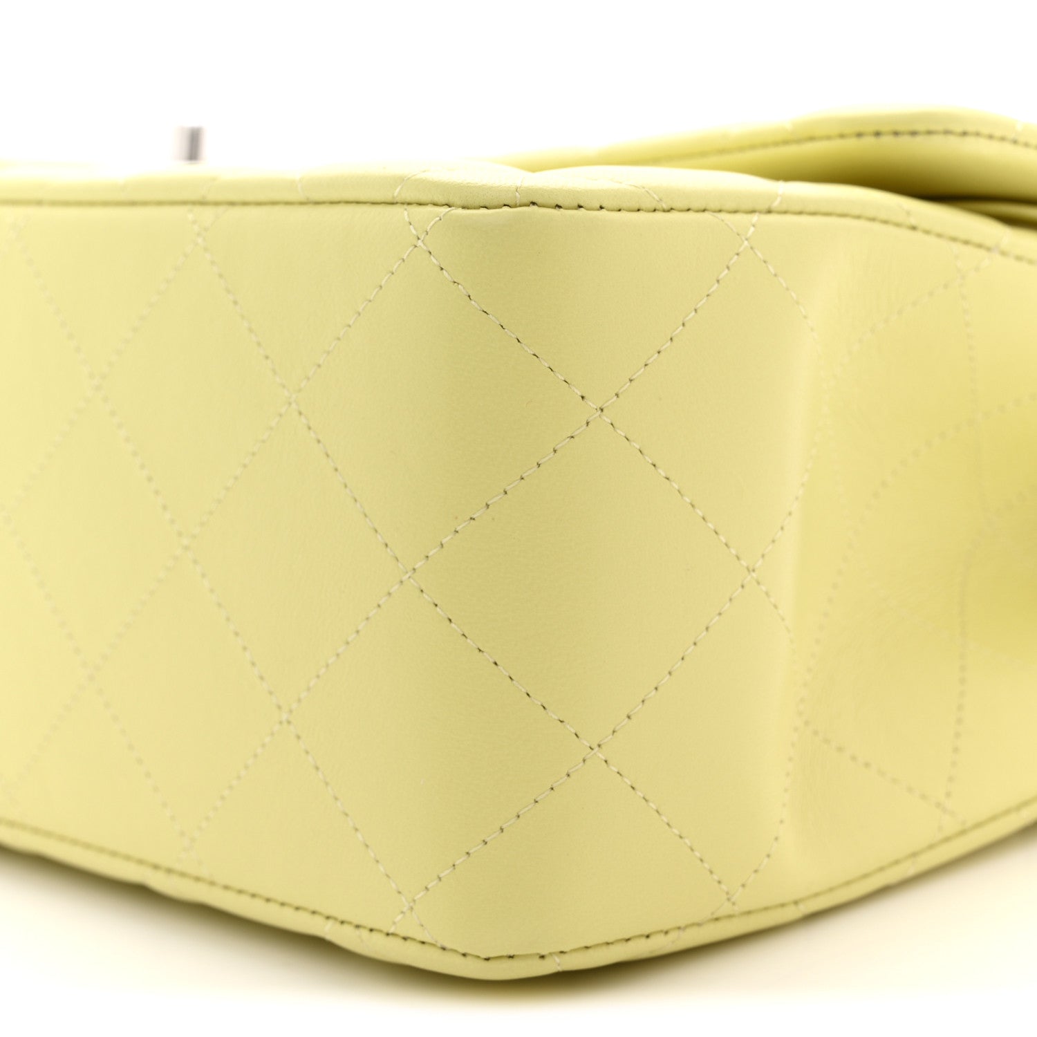 Chanel Lambskin Quilted Jumbo Double Flap Yellow 10 of 11