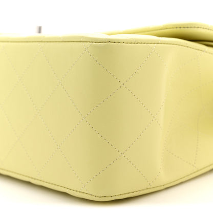 Chanel Lambskin Quilted Jumbo Double Flap Yellow 10 of 11