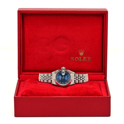 Rolex Stainless Steel 18K White Gold 26mm Oyster Perpetual Datejust Watch Blue Roman 79174 5 of 5