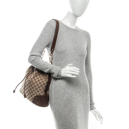 Gucci Monogram Drawstring Shoulder Bag Brown 2 of 11