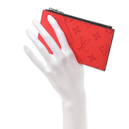 Louis Vuitton Taigarama Coin Card Holder Fire Red 2 of 10