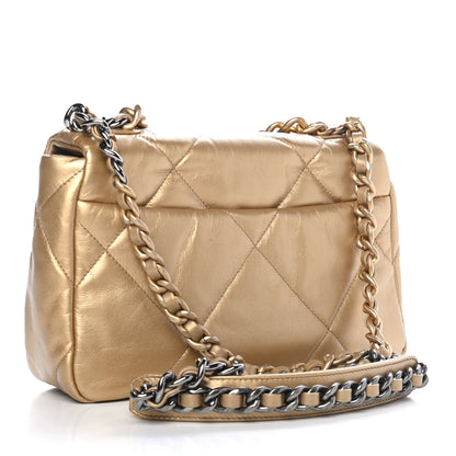 Chanel Metallic Goatskin Quilted Medium Chanel 19 Flap Gold 2 of 4