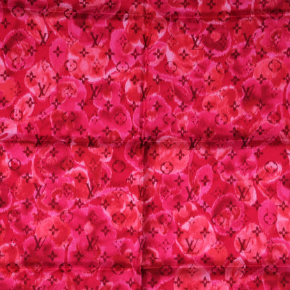 Louis Vuitton Silk Monogram Ikat Summer Square Scarf Rose Indien 1 of 5