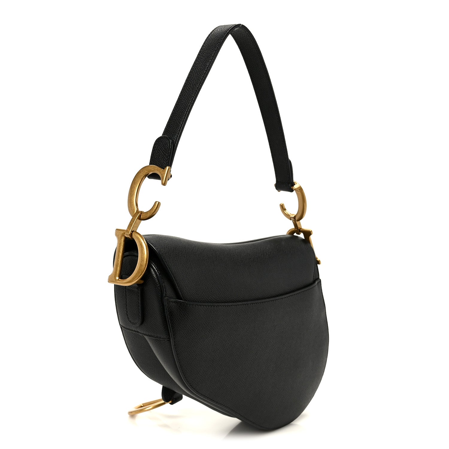 Christian Dior Grained Calfskin Saddle Bag Black 3 of 11