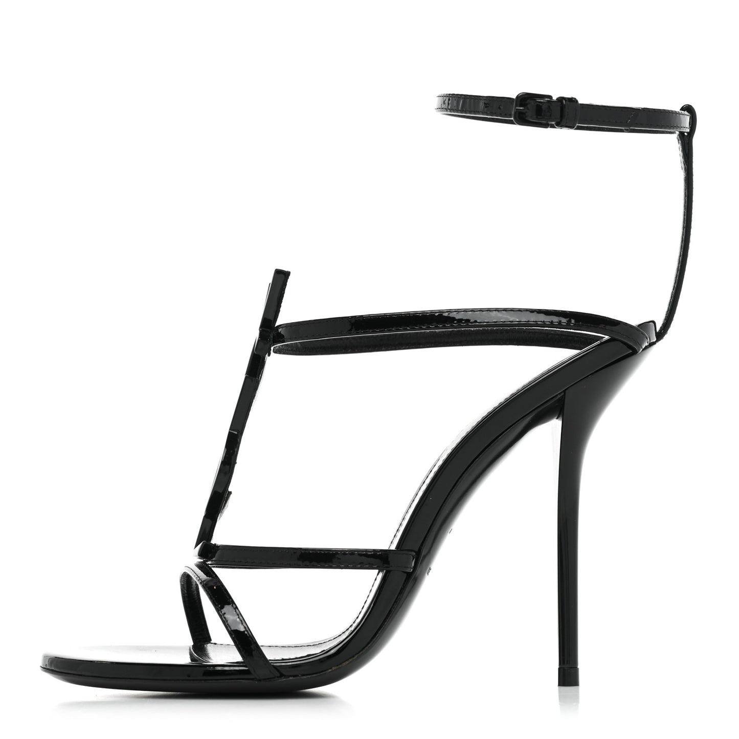Patent Calfskin Cassandra 110 Sandals 37 Black