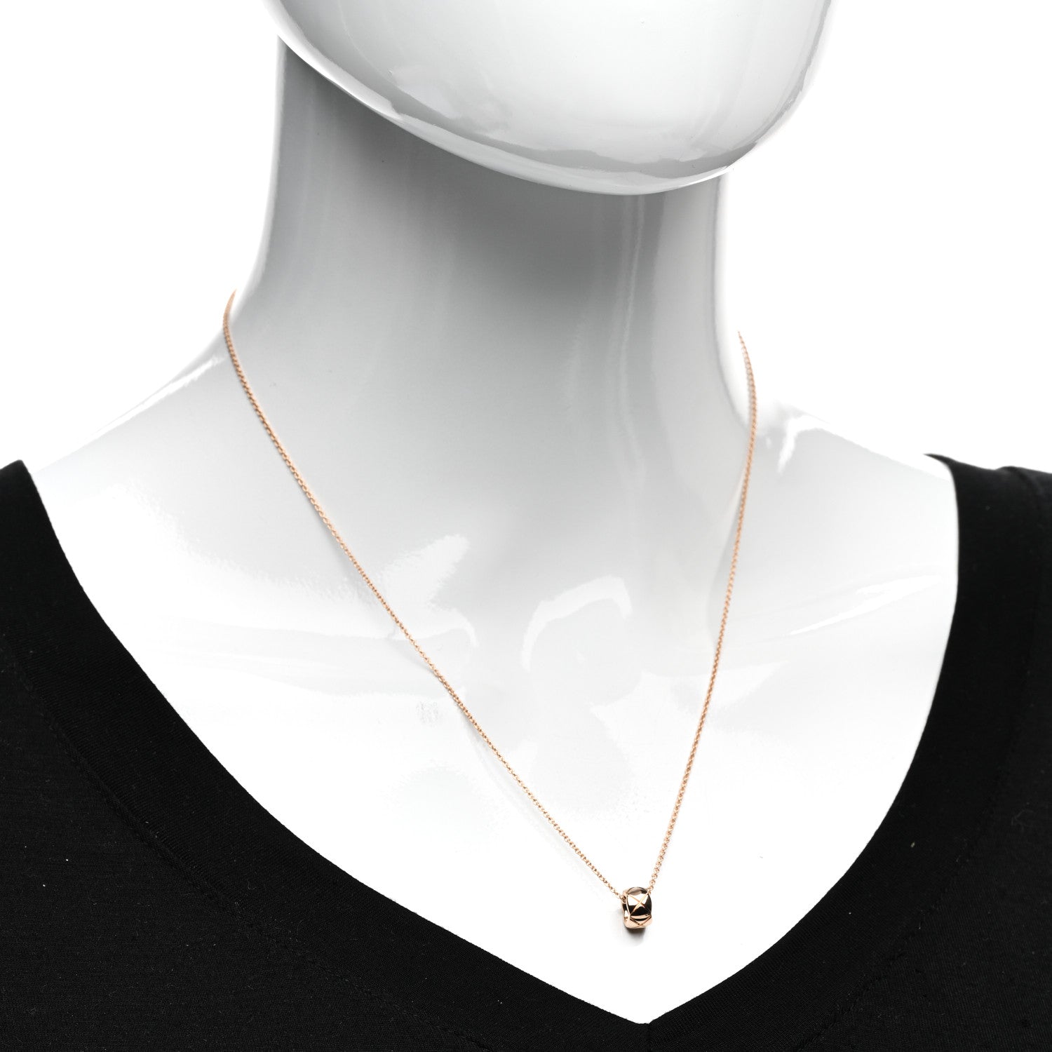 Chanel 18K Beige Gold Coco Crush Round Pendant Necklace 2 of 5