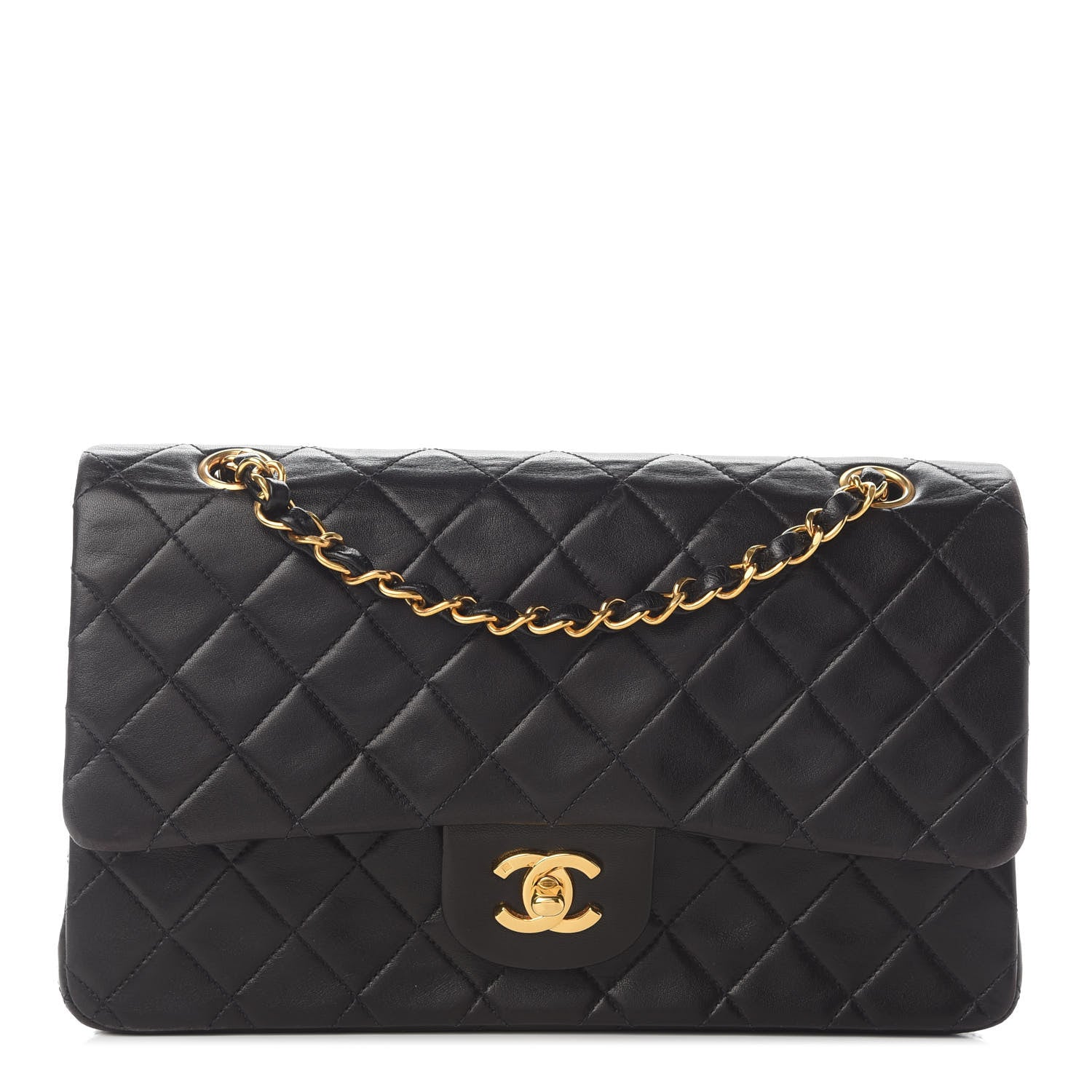 Chanel Lambskin Quilted Medium Double Flap Black 1 of 12