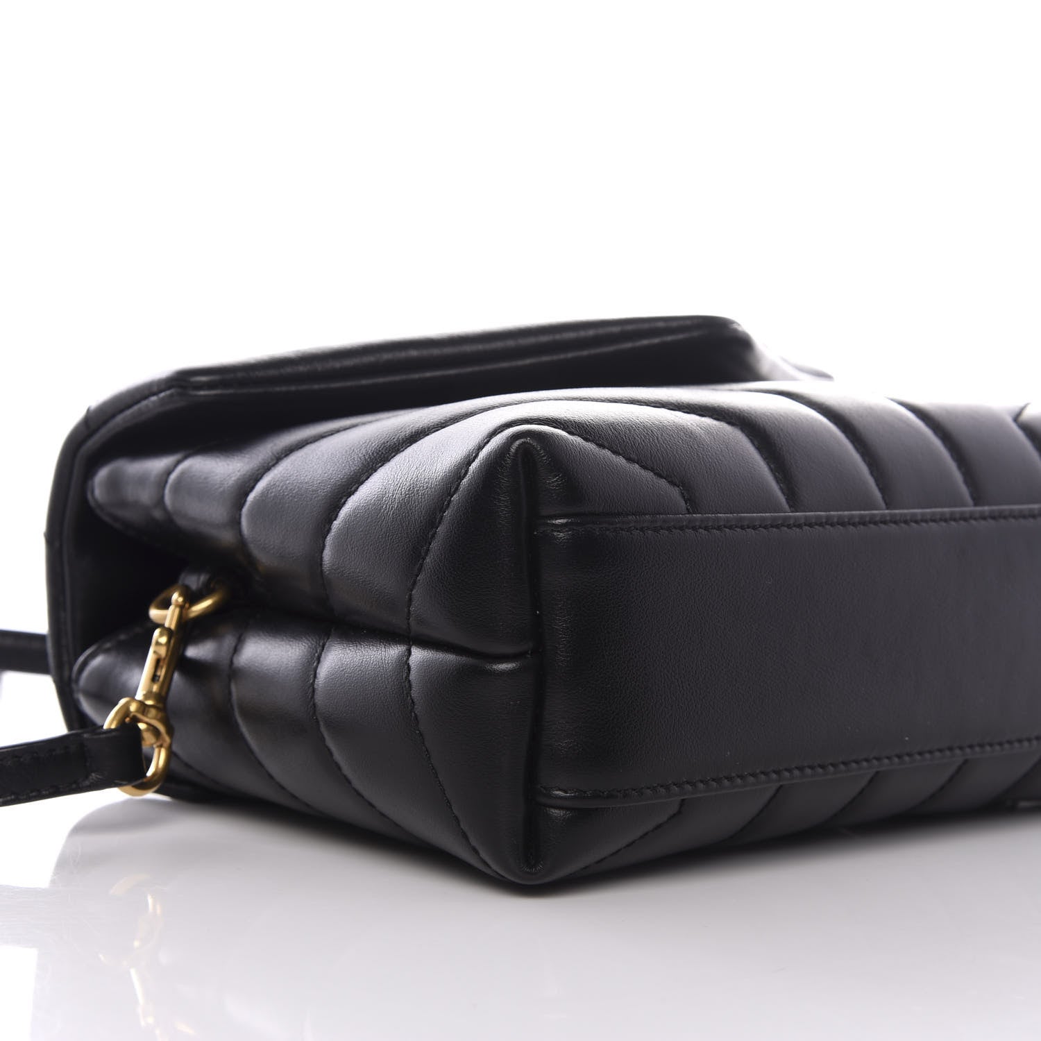 Saint Laurent Calfskin Y Quilted Monogram Toy Loulou Crossbody Bag Black 6 of 9