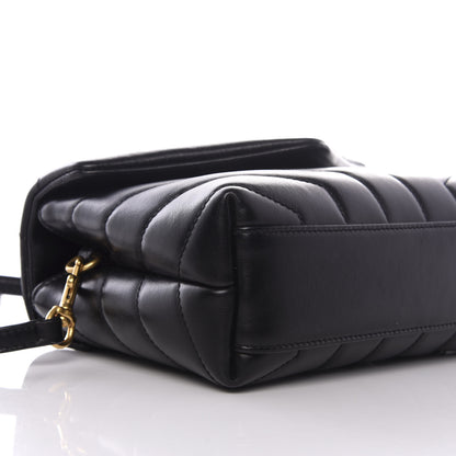 Saint Laurent Calfskin Y Quilted Monogram Toy Loulou Crossbody Bag Black 6 of 9