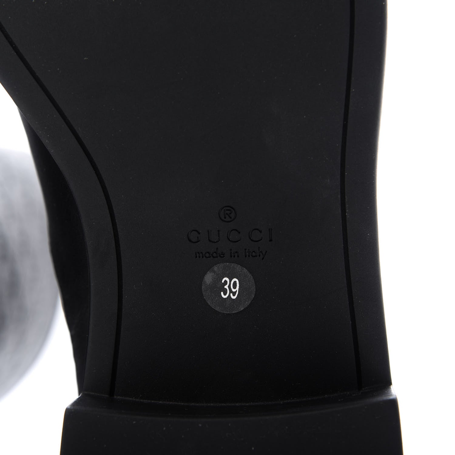 Gucci Guccissima Calfskin Miro Soft Knee High Riding Boots 39 Black 7 of 9
