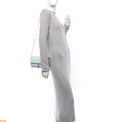 Christian Dior Lambskin Cannage Lady Dior Chain Pouch Light Blue 2 of 11