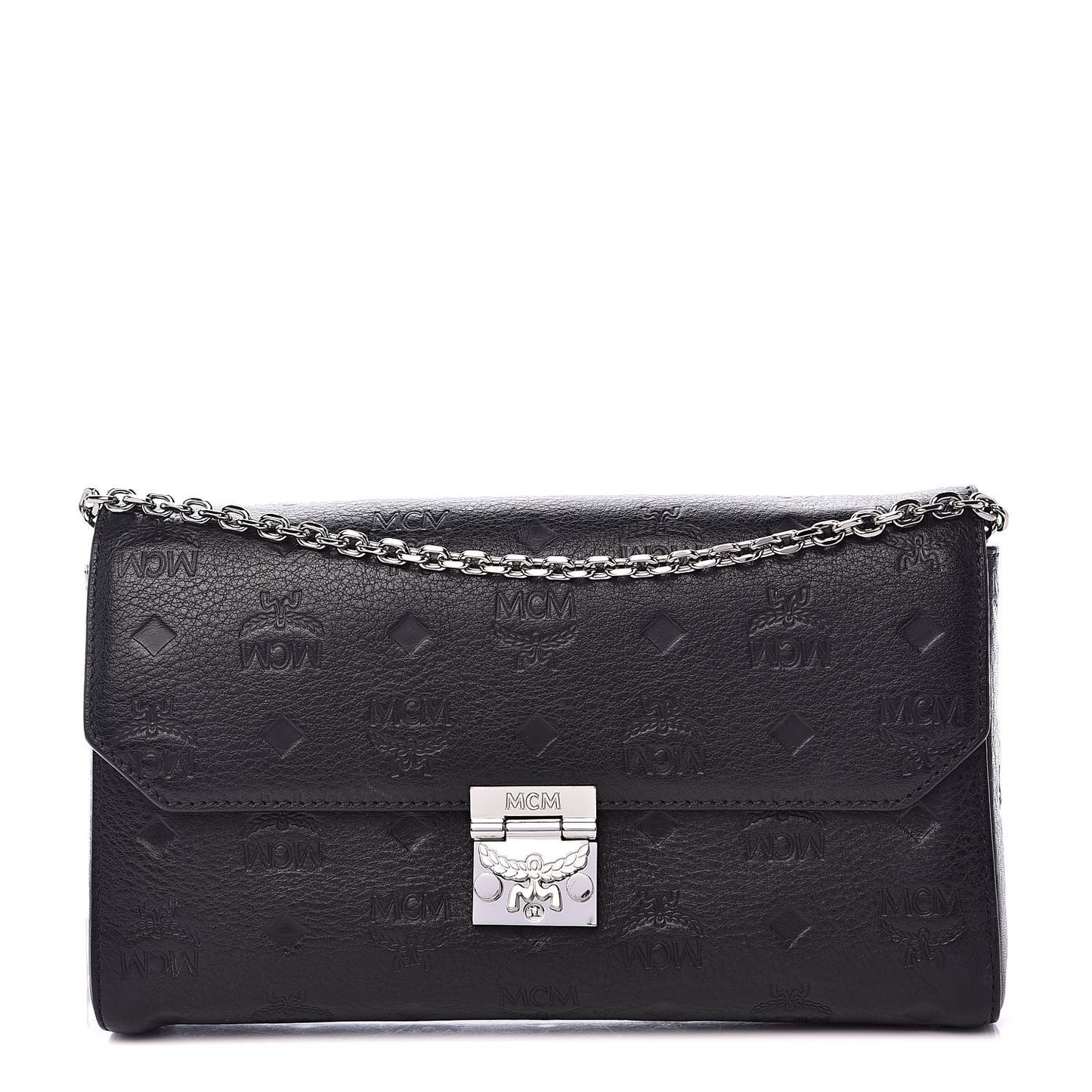 Calfskin Ottomar Monogram Medium Millie Crossbody Bag Black