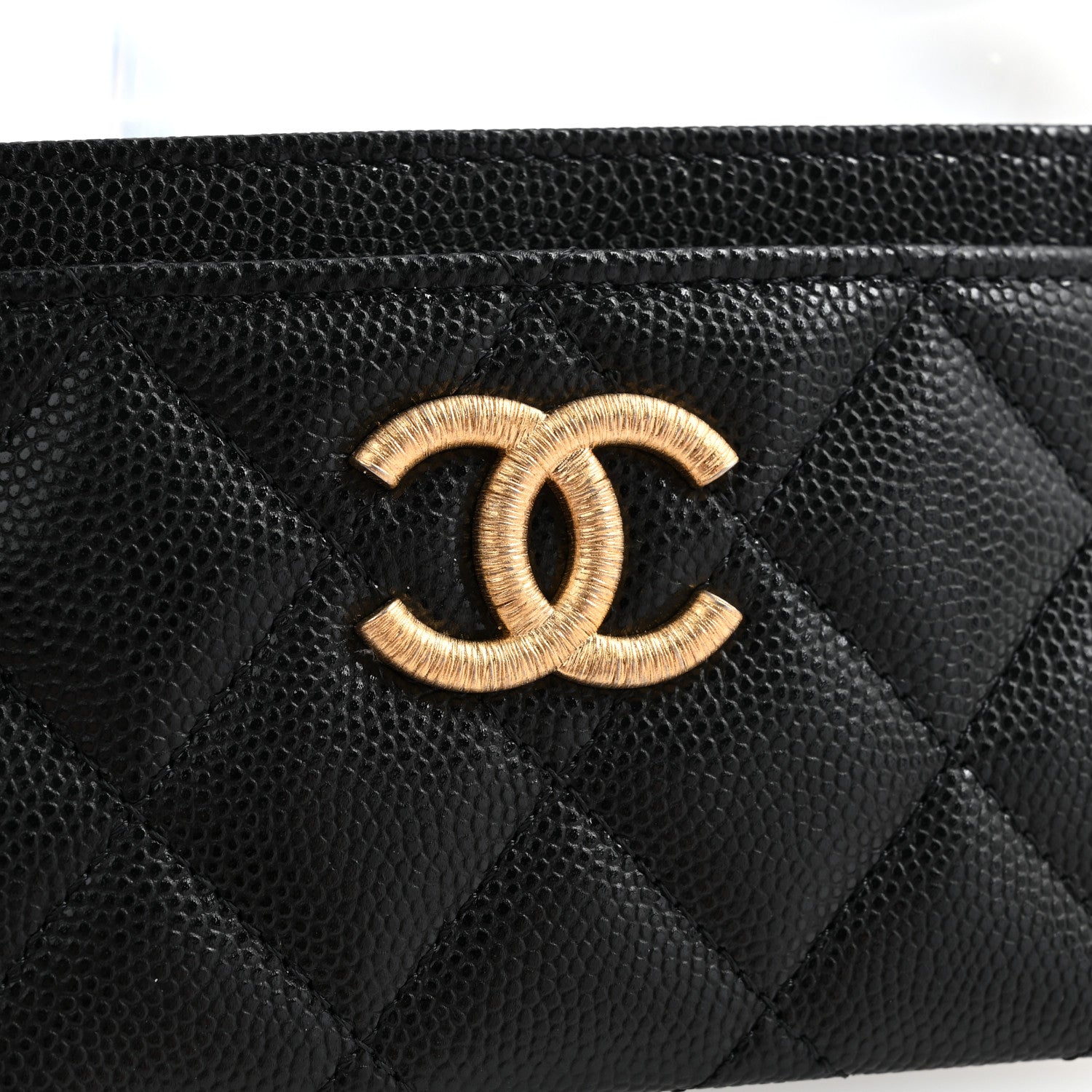 Chanel Caviar Quilted Textured CC Card Holder Black 9 of 10