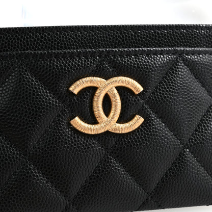 Chanel Caviar Quilted Textured CC Card Holder Black 9 of 10