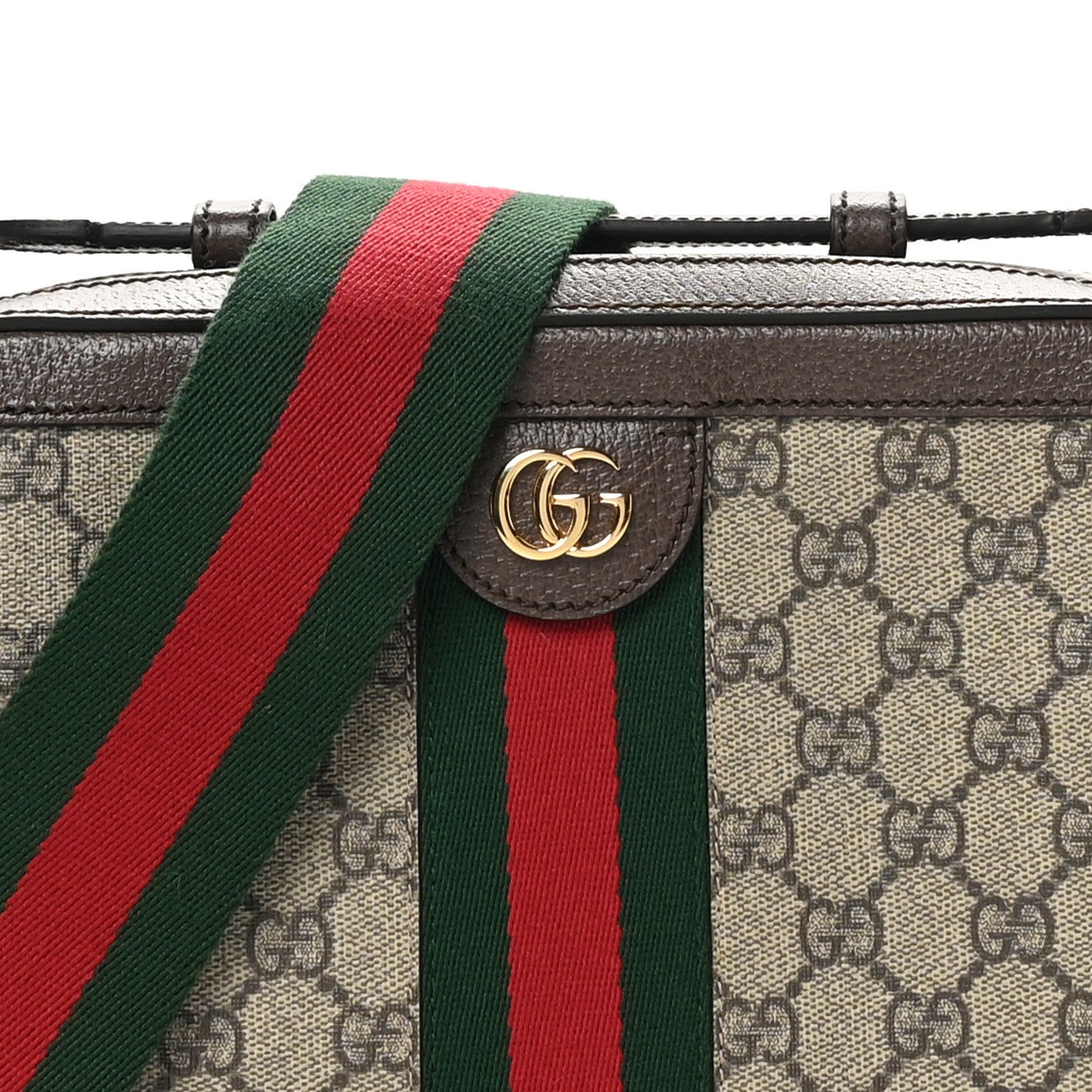 Gucci GG Supreme Monogram Web Small Ophidia Top Handle Shoulder Bag Brown 8 of 10