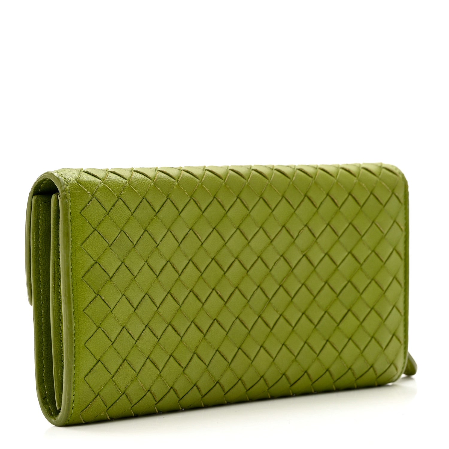 Bottega Veneta Nappa Intrecciato Continental Flap Wallet Kiwi 3 of 9