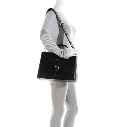 Burberry Smooth Calfskin Saddle Tote Black 2 of 7