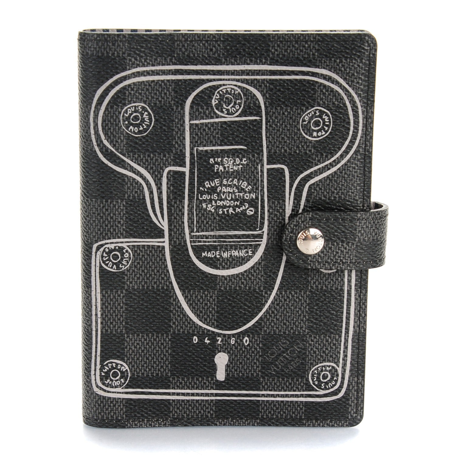 Louis Vuitton Damier Graphite Trunks and Locks Small Ring Agenda Cover 1 of 7