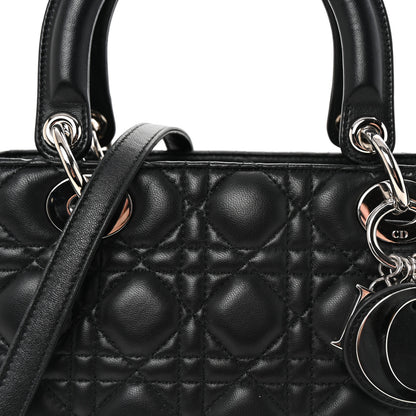 Christian Dior Lambskin Cannage Medium Lady Dior Black 7 of 9