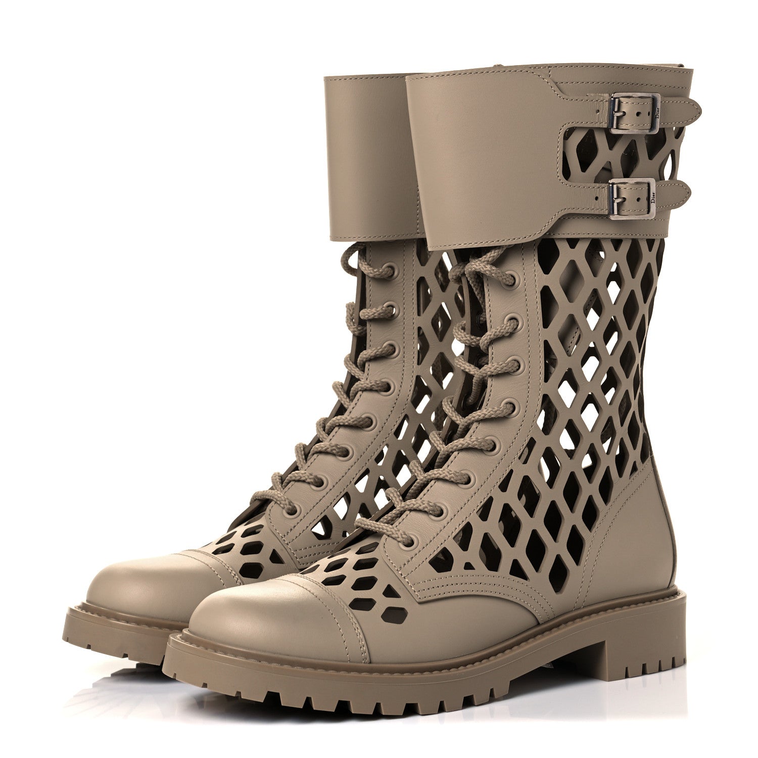 Christian Dior Matte Calfskin Womens D-Trap 30mm Tall Boots 40 Corde 3 of 9