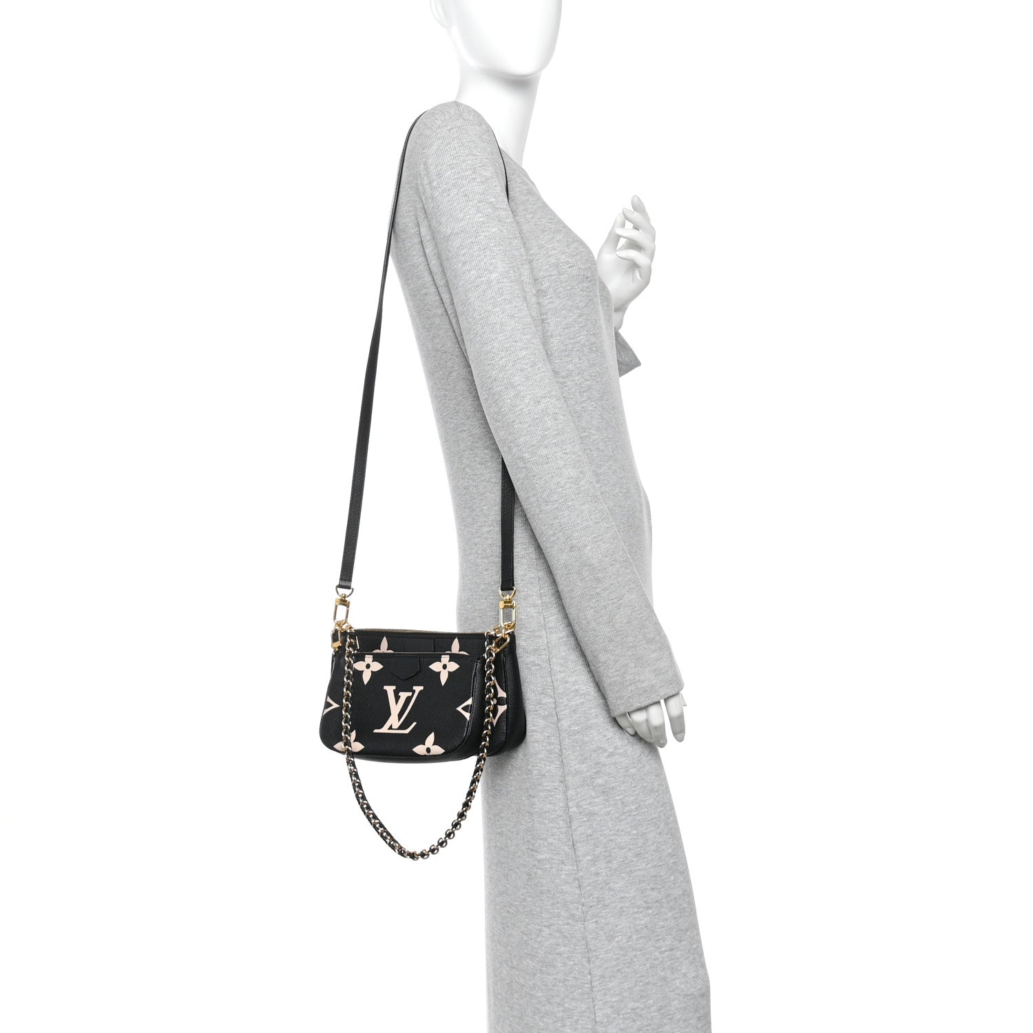 Louis Vuitton Empreinte Monogram Giant Multi Pochette Accessories Black Beige 2 of 9