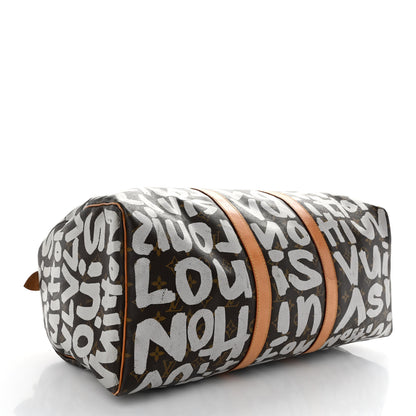 Louis Vuitton Monogram Graffiti Keepall 50 Silver 3 of 12