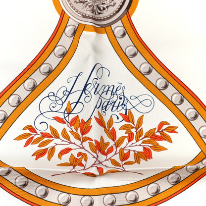 Hermes Silk Twill Grand Tralala 90 White Caramel Miel 2 of 6