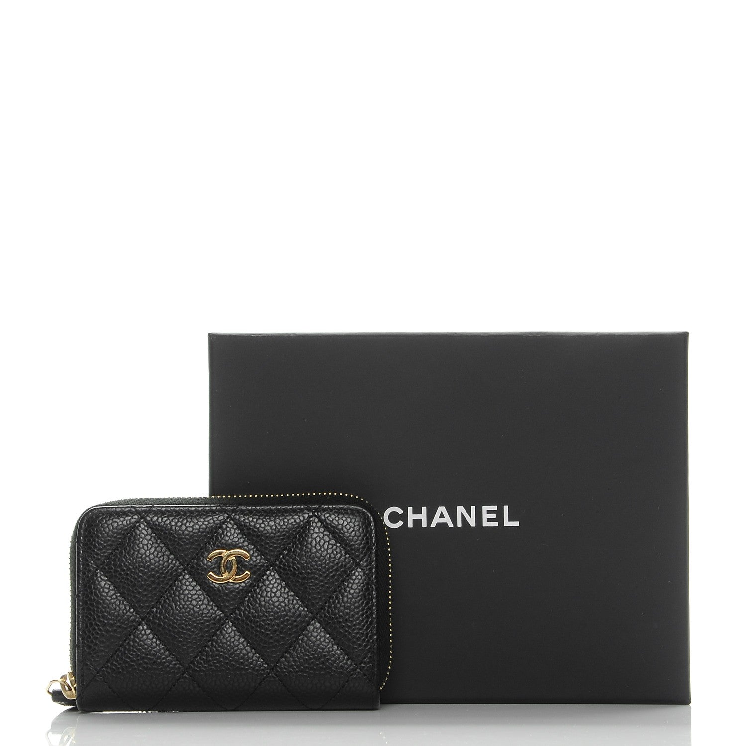 Chanel Caviar Quilted Zip Coin Purse Black 8 of 8