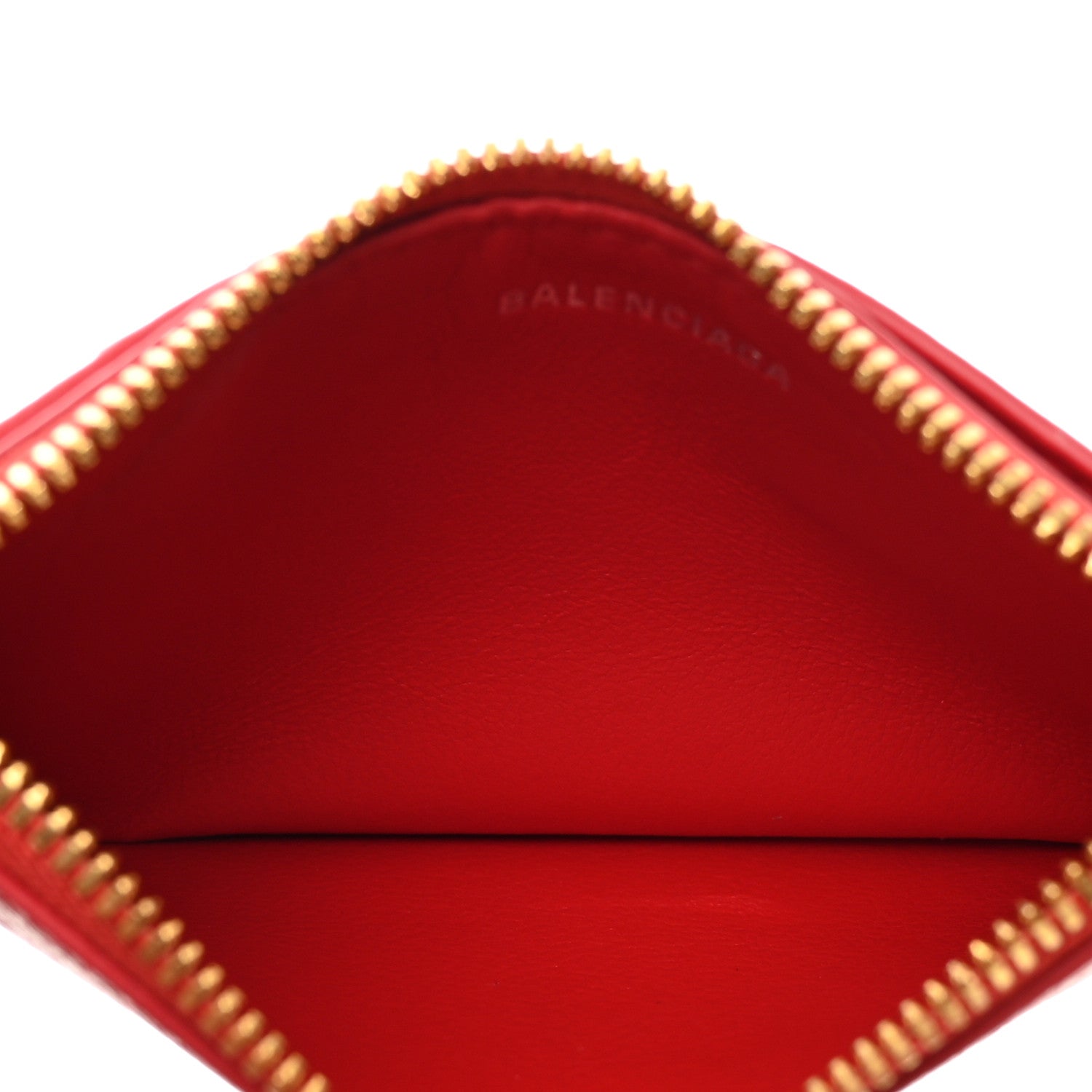 Balenciaga Grained Calfskin Logo Large Cash Long Coin Card Holder Bright Red Black 6 of 7