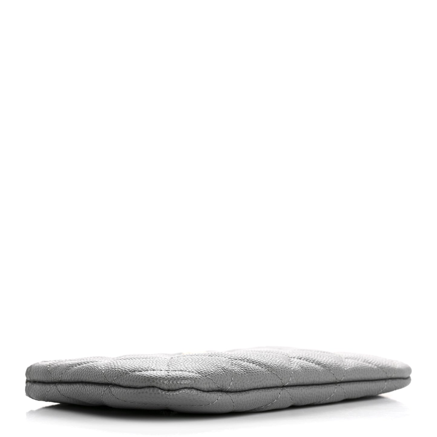 Caviar Quilted Small Cosmetic Case Grey