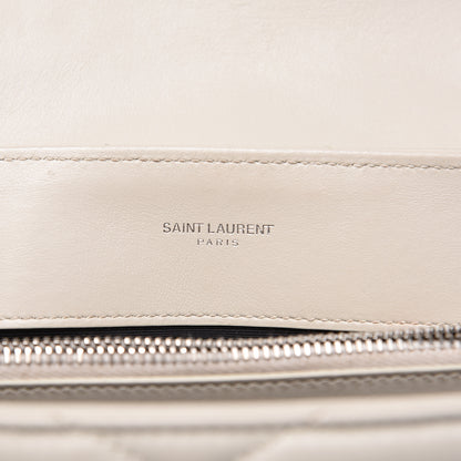 Saint Laurent Calfskin Y Quilted Monogram Medium Loulou Chain Satchel Crema Soft 9 of 10