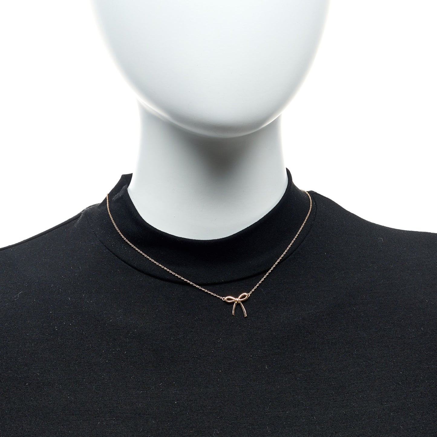 18K Rose Gold Mini Bow Pendant Necklace