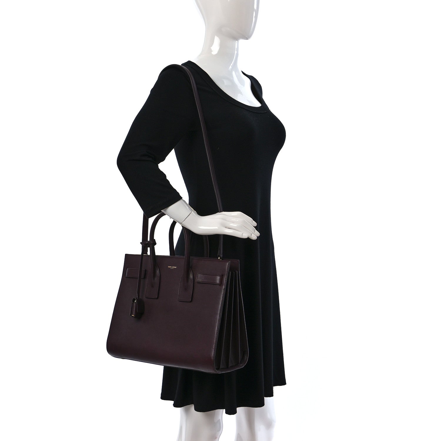 Saint Laurent Calfskin Small Sac De Jour Amarena 2 of 8