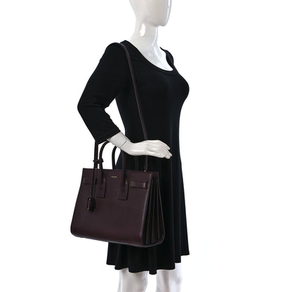 Saint Laurent Calfskin Small Sac De Jour Amarena 2 of 8