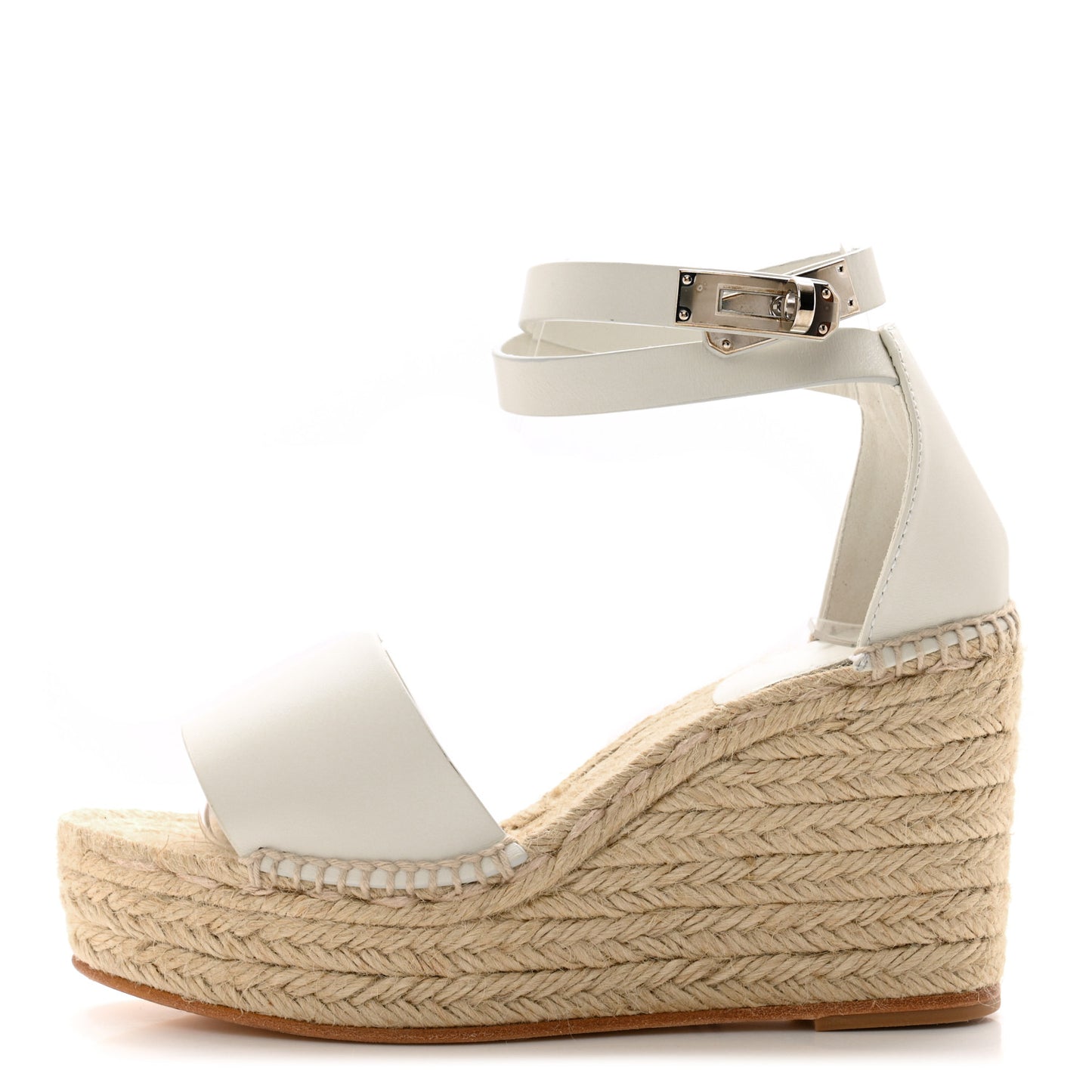 Calfskin Tivoli Espadrille Wedge Sandals 36 White