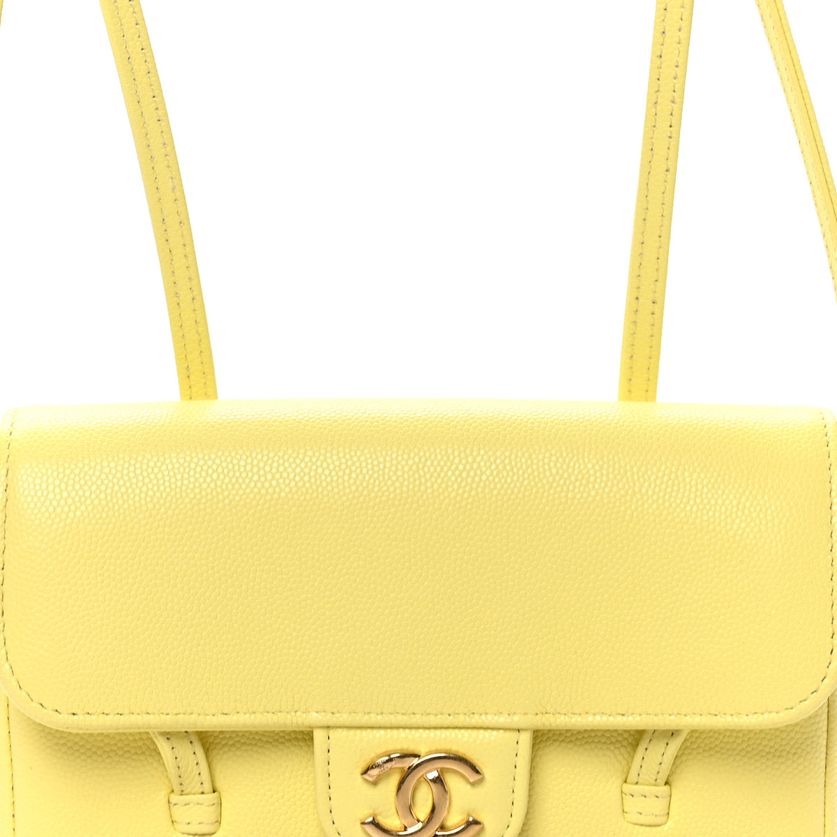 Chanel Shiny Caviar Mini Preppy Coco Shoulder Bag Light Yellow 8 of 11