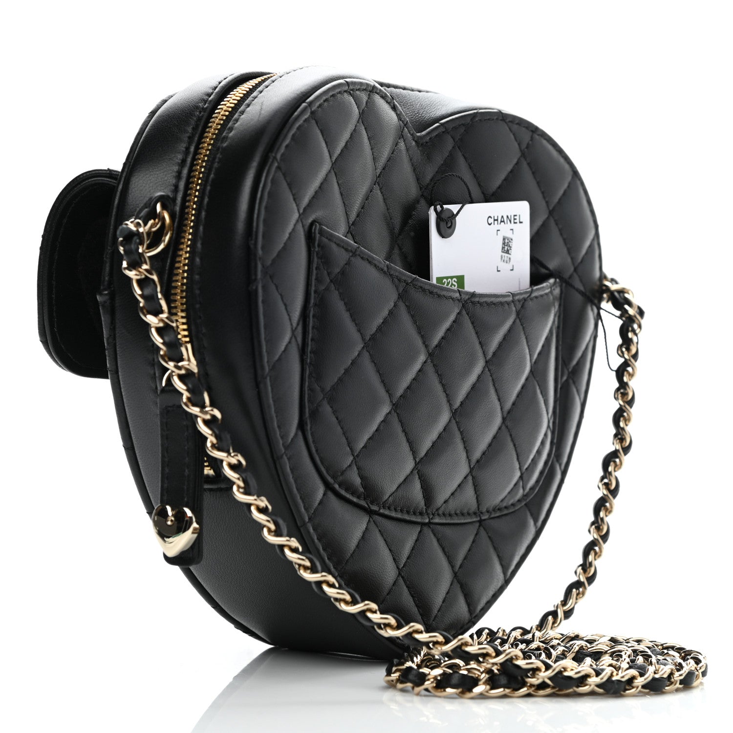 Chanel Lambskin Quilted CC In Love Heart Bag Black 3 of 11