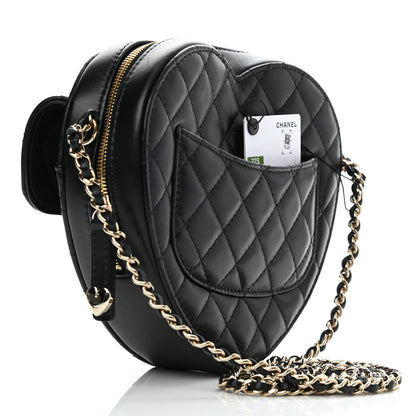 Chanel Lambskin Quilted CC In Love Heart Bag Black 3 of 11