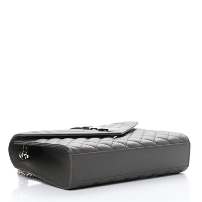 Saint Laurent Grain De Poudre Textured Mixed Matelasse Medium Triquilt Monogram Satchel Earth 4 of 10