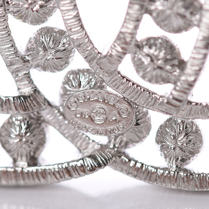 Chanel Pearl Crystal CC Brooch Silver 4 of 5