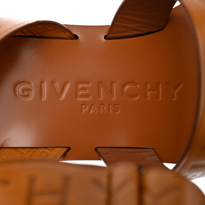 Givenchy Calfskin Logo Ankle Strap Sandals 37.5 Brown 6 of 10