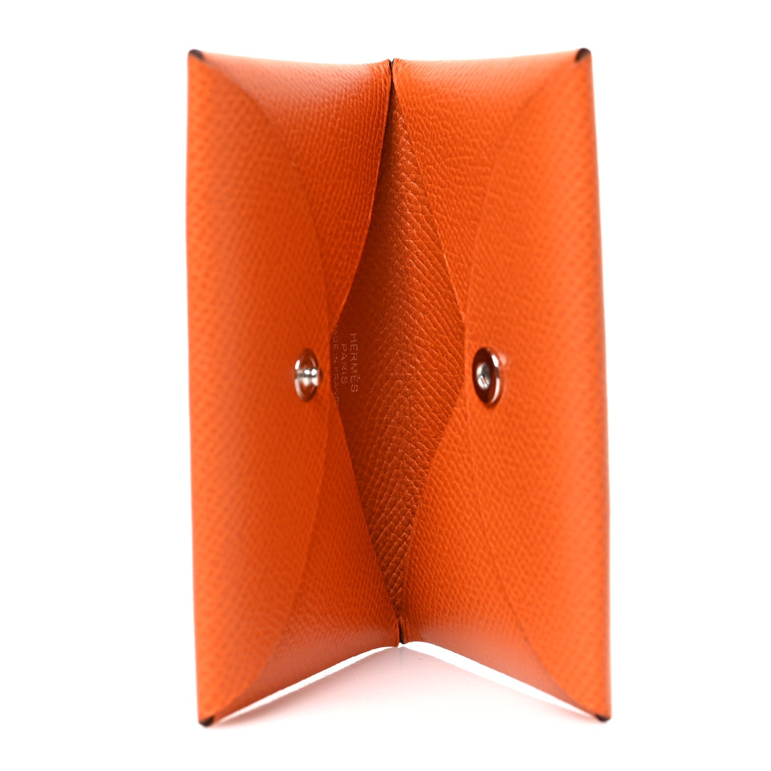 Hermes Epsom Calvi Card Case Orange 5 of 6