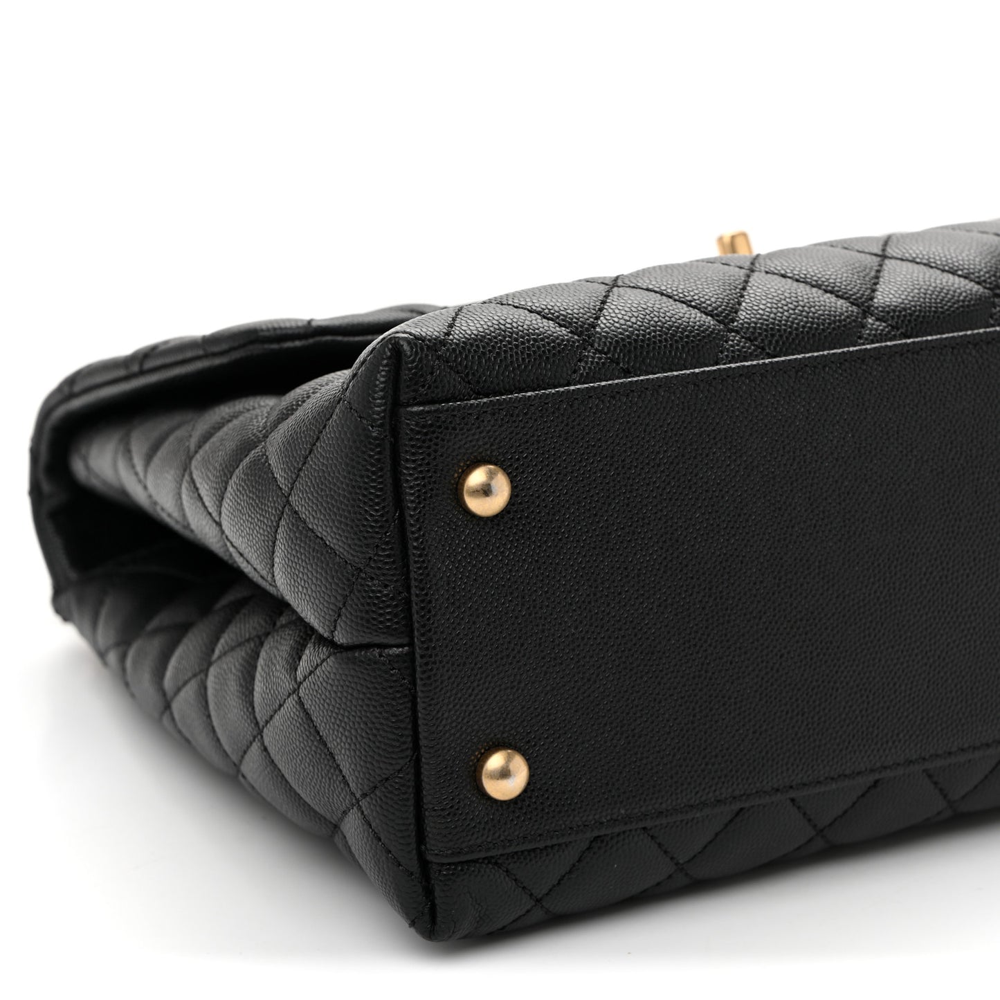 Caviar Quilted Medium Coco Handle Flap Black