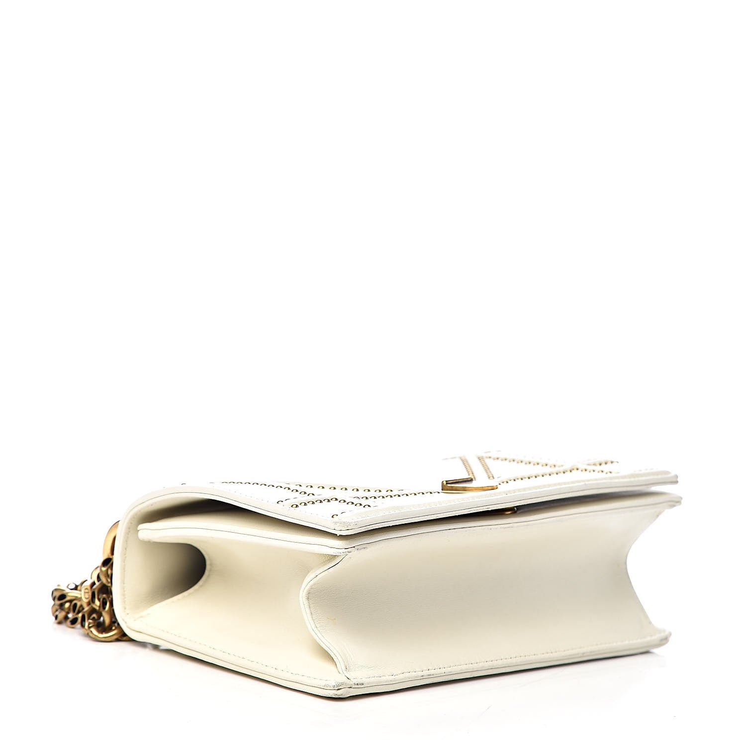 Christian Dior Lambskin Studded Small Diorama Flap Bag Off White 4 of 11