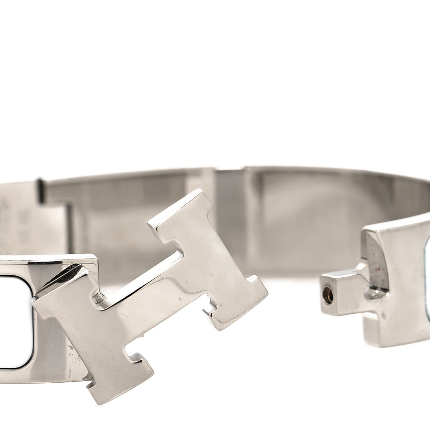 Enamel Narrow Clic Clac H Bracelet PM White