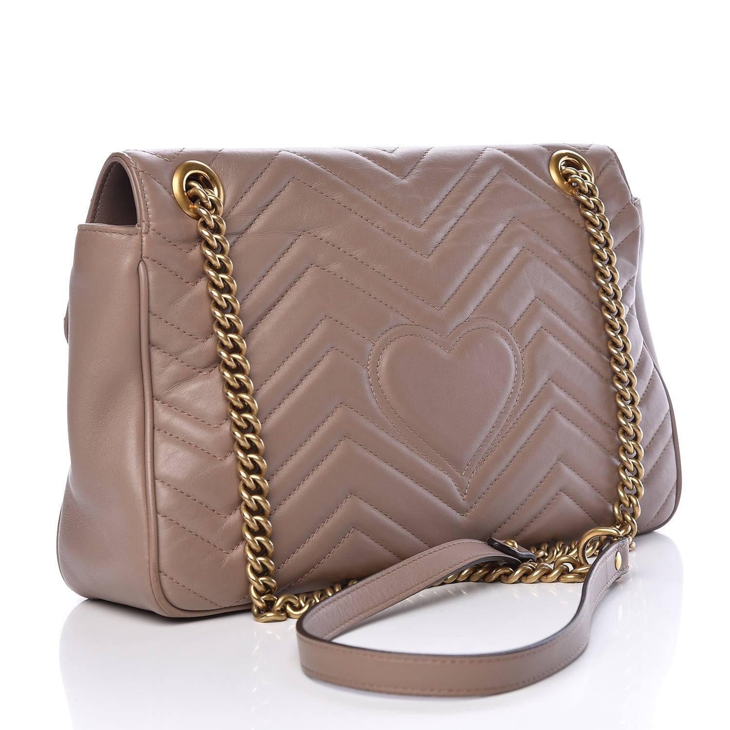 Gucci Calfskin Matelasse Medium GG Marmont Shoulder Bag Porcelain Rose 3 of 14