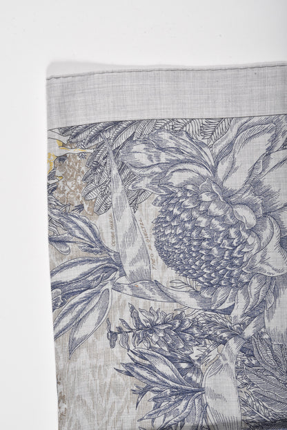 Hermes Cashmere Silk Faubourg Tropical Shawl 140 Gris Chine Encre 4 of 8